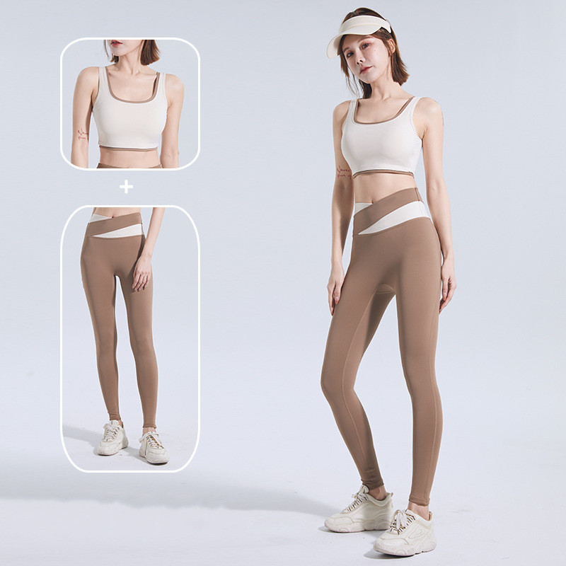 Pilates Yoga Legging - 速乾性の女性用ヨガセット,ツーピース,フィットネス,ジム,ブラ,ハイウエスト,レギンス,パッチワーク,衣類,ランニング,トラックスーツ