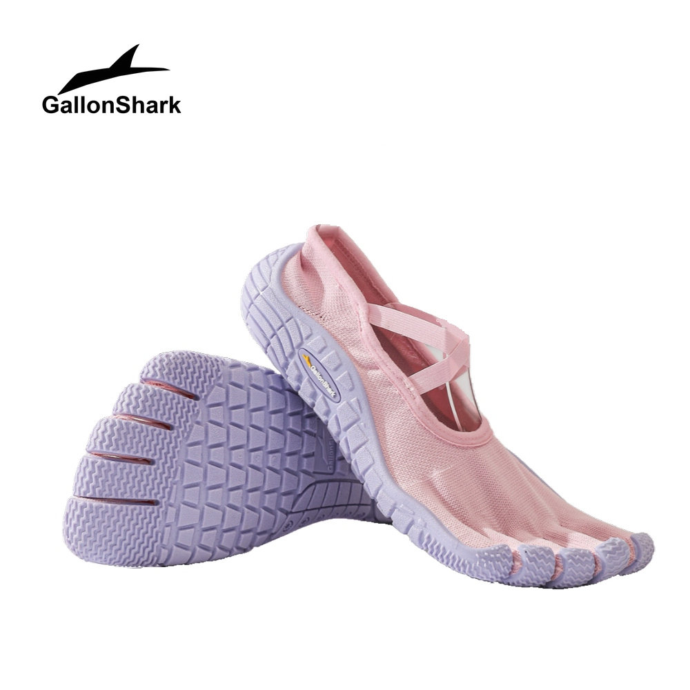 Pilates Yoga Shoes - 女性用ファイブフィンガーズベアフットシューズ、ヨガ、ピラティス、屋内フロアトレーニング用のクロスストラップニットつま先分離スニーカー