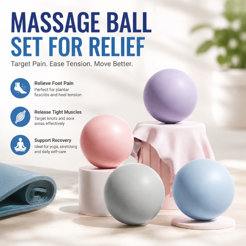 Pilates Yoga Ball - シリコーンフィットネス筋膜ボールソリッドマッサージ球足底筋肉緩和用ピラティスヨガトレーニング機器ポータブルボディ