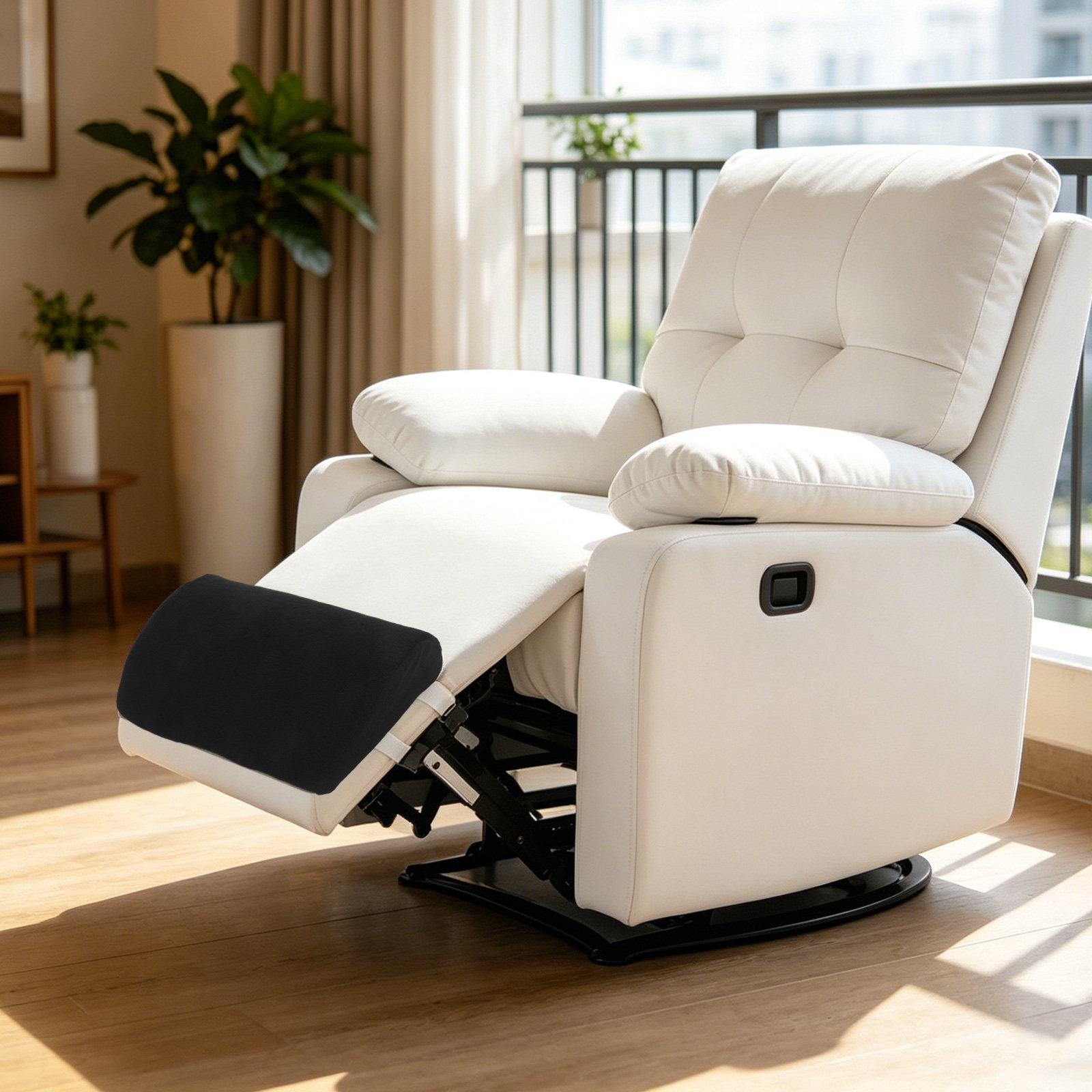 Bolster Cushion Round - リクライニングチェア用脚置きクッション、ソフトバックランバーボルスター、半円形エルゴノミック脚上げ枕（ソファ、椅子、ラウンジ用）