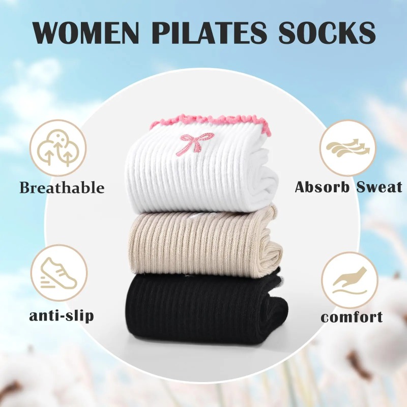 Pilates & Yoga Studio Alineacion - プロフェッショナルヨガソックス、コットンストラップシリコン滑り止めピラティスフィットネスダンスフロアソックス