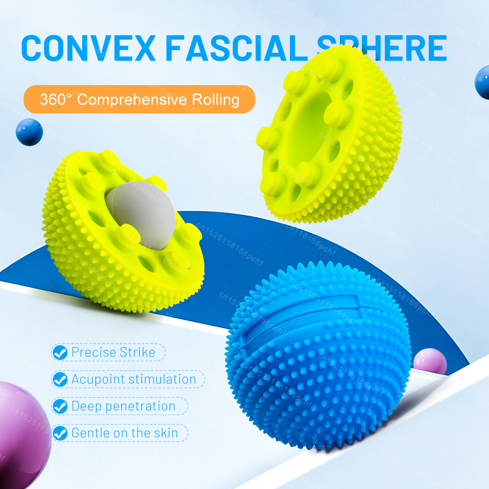 Pilates Yoga Ball - 取り外し可能な足用神経マッサージボール（スパイク付き）ピラティスヨガスポーツフィットネス筋肉リラックスマッサージボール（ボディハンドセラピー用）