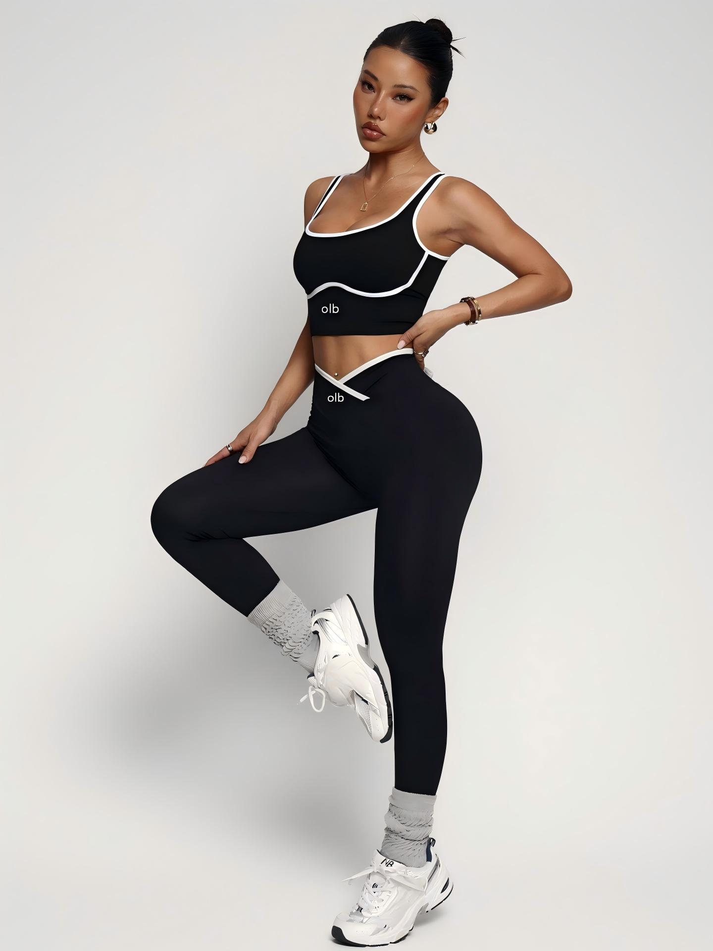 Yoga Strap Cotton - 2ピースの新しいスポーツブラベストパンツフィットネススーツ、女性用の豪華で快適なハイウエストとヒップリフティングヨガスーツセット