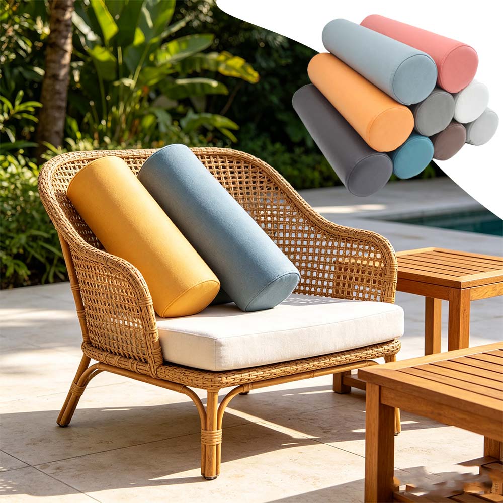 Bolster Cushion Round - 人間工学に基づいた円筒形腰椎枕 痛み緩和 ソフトボルスタークッション ネックサポート 車用ヘッドレスト枕 オフィスチェア用背もたれパッド