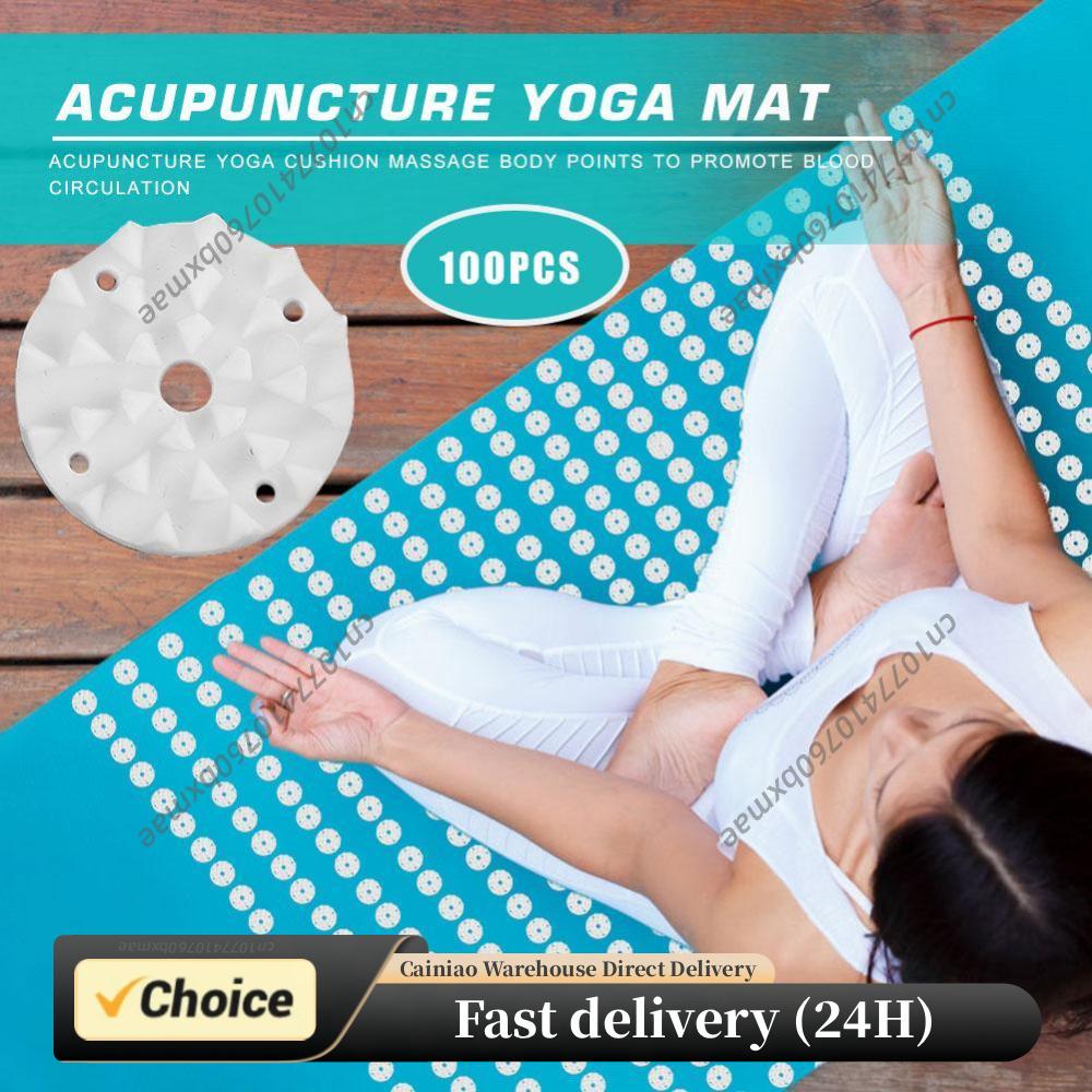 Pilates Yoga Mat Workout - 100個入り 指圧ヨガマット スパイク ピラティス クッション プラスチック製