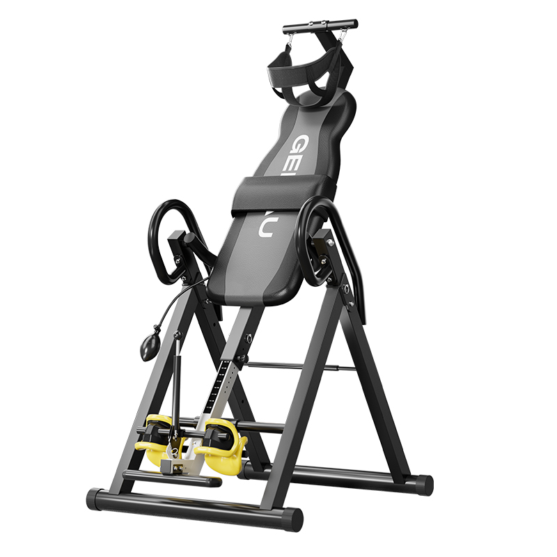 Inversion Table Fold - フィットネスアラインベンチ折りたたみ式重力反転療法テーブル、ネック＆ヘッドストレッチ機能付き反転マシン