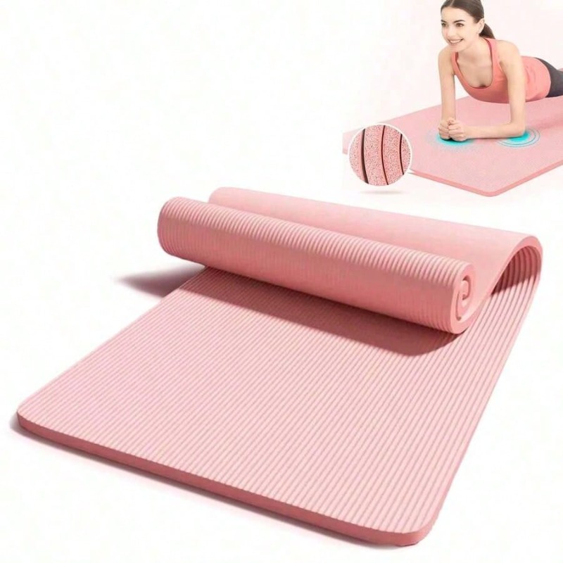 Pilates Yoga Mat Workout - ヨガマット バランスフロムヨガマット 1インチの極厚高密度エクササイズマット 滑り止め表面とキャリーストラップ付き 男性と女性向け 耐引裂性ピラティスワークアウトマット
