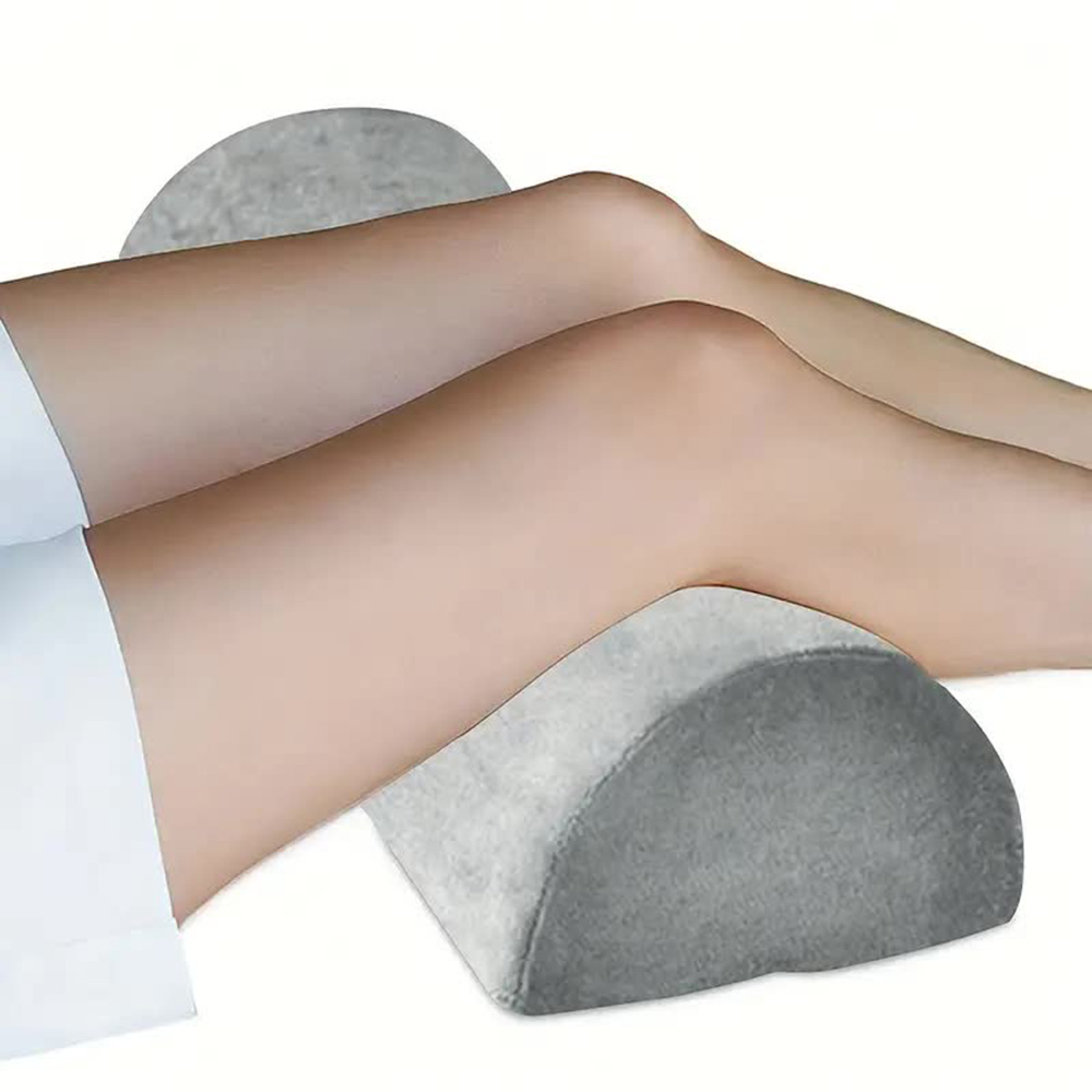 Bolster Cushion Round - 1pc ハーフムーンボルスター枕脚膝腰と頭弾性ノンスリップ低反発クッションオフィスホーム旅行