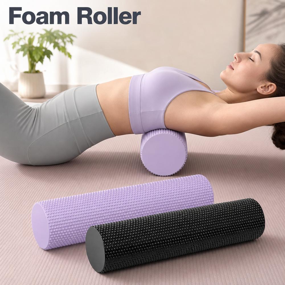 Pilates Yoga Ball - EVAヨガフォームローラー高密度ワークアウトリカバリーボディシェイピングピラティスヨガ筋肉マッサージ脚ストレッチフィットネス2026