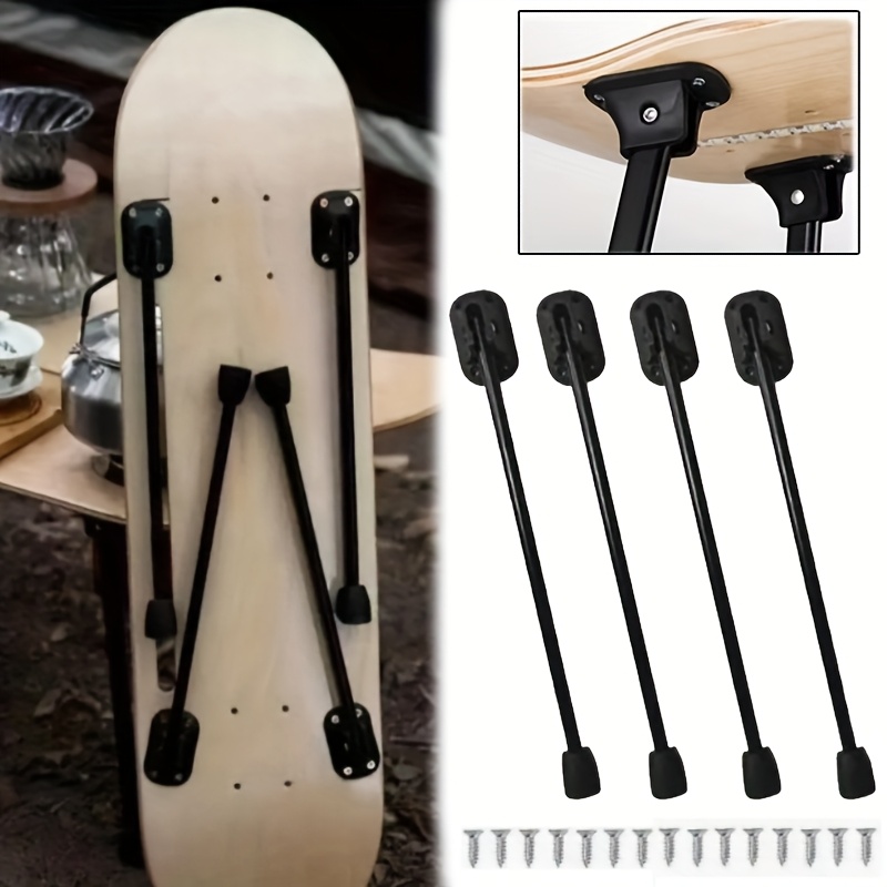 Inversion Table Fold - 4個の金属製折りたたみテーブル脚、コーヒーテーブル、ラップトップデスク、キッチン旅行用の調節可能な折りたたみ式金具