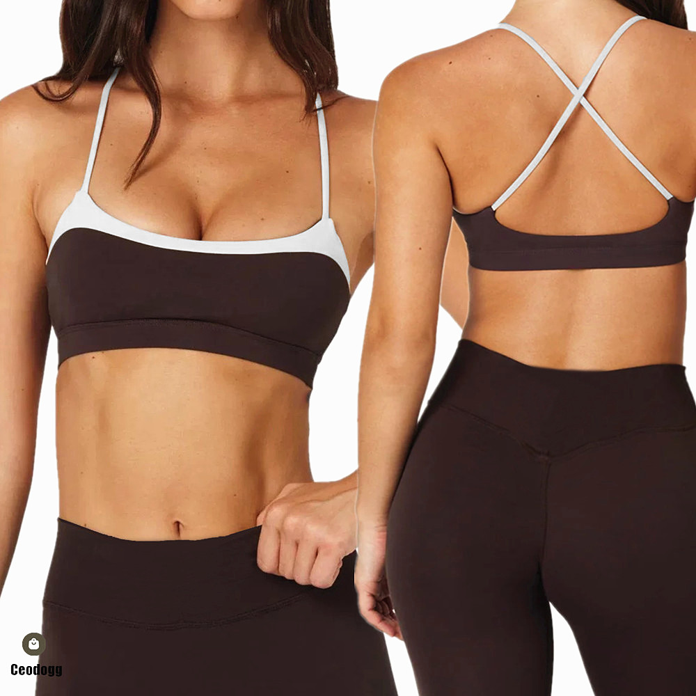 Pilates Yoga Legging - パッドヨガブラジャー女性用パンツランニングショーツコントラストトリムハイウエストスクワットプルーフレギンスジム衣装ピラティスウェア XP182