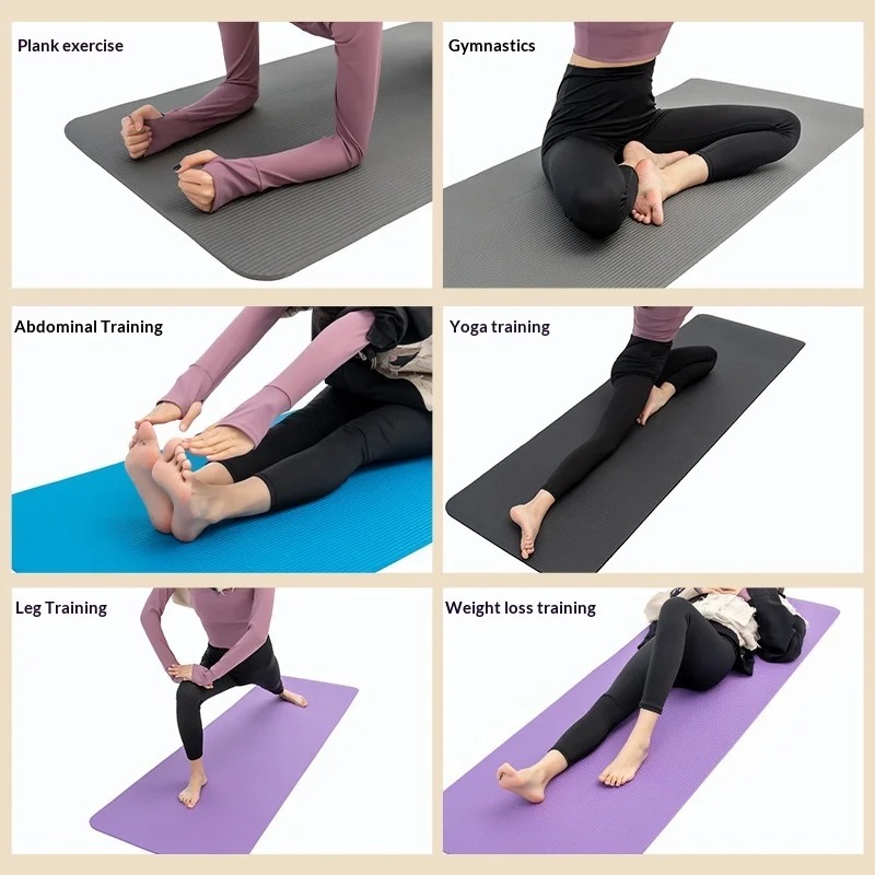 特厚滑り止めヨガマット、衝撃吸収、幅広ピラティスフィットネス - Pilates Yoga Mat Workout のレビューと価格