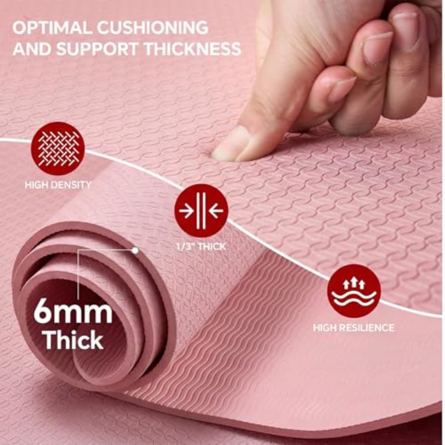 特大ヨガマット、自宅トレーニング、ピラティス、ストレッチ用： - Pilates Yoga Mat Workout のレビューと価格