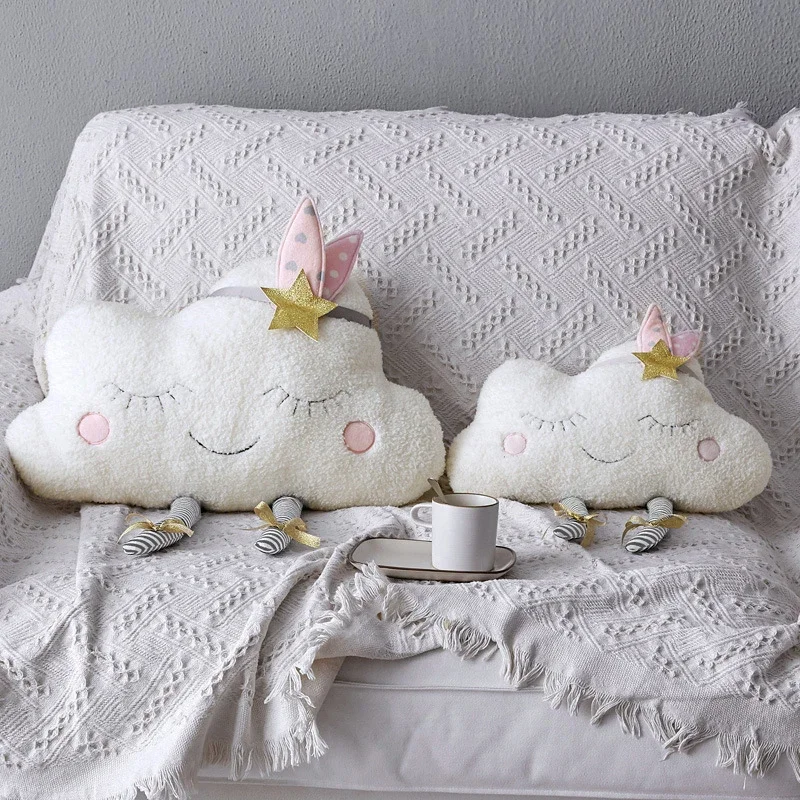 クラウドぬいぐるみ装飾クッションベッドスタッフ人形枕子供クリ - Bolster Cushion Round のレビューと価格