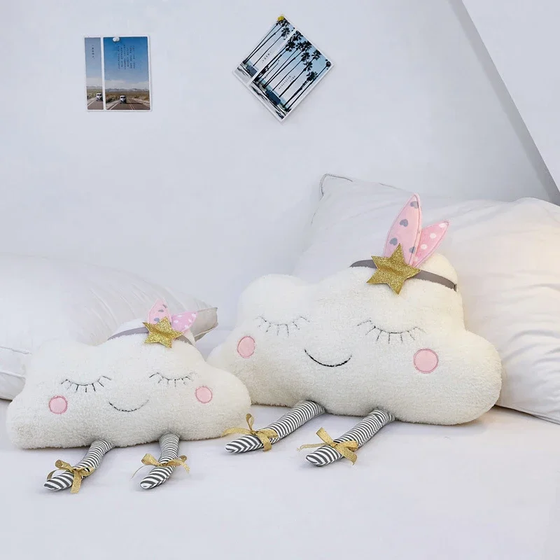 クラウドぬいぐるみ装飾クッションベッドスタッフ人形枕子供クリ - Bolster Cushion Round のレビューと価格