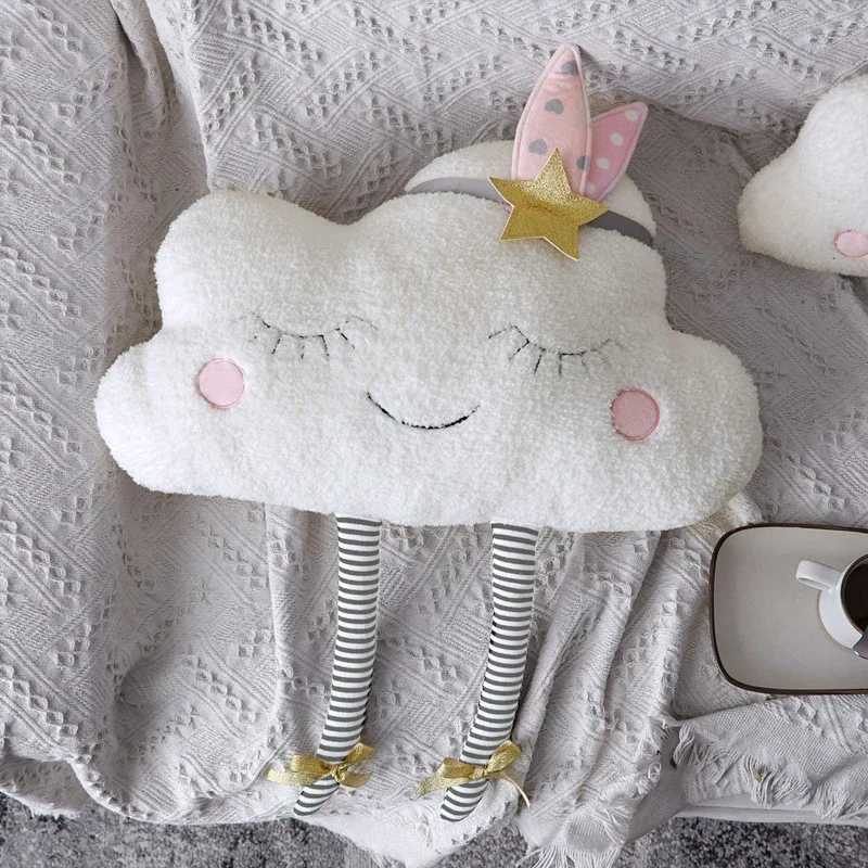クラウドぬいぐるみ装飾クッションベッドスタッフ人形枕子供クリ - Bolster Cushion Round のレビューと価格