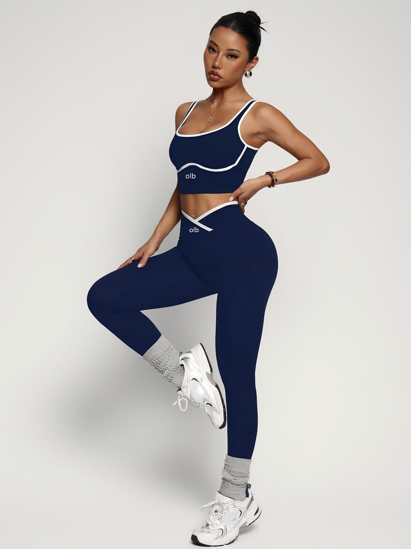 2ピースの新しいスポーツブラベストパンツフィットネススーツ、 - Yoga Strap Cotton のレビューと価格
