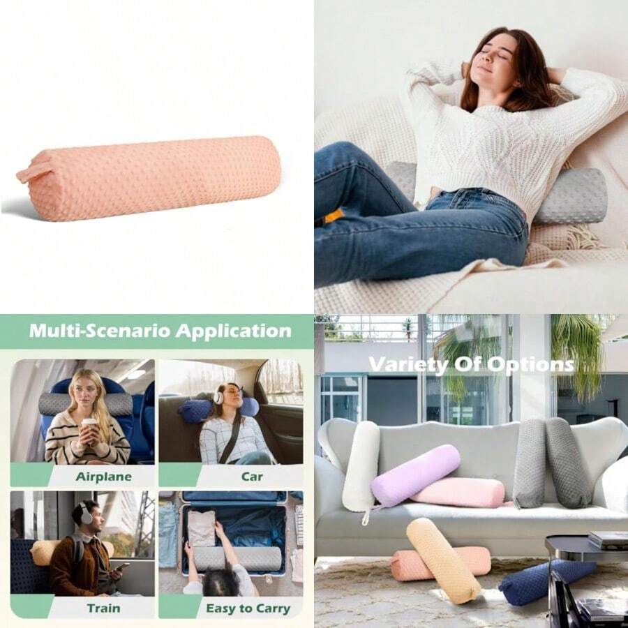 頸椎ロール枕 メモリーフォーム 24インチ ラウンドネックピ - Bolster Cushion Round のレビューと価格