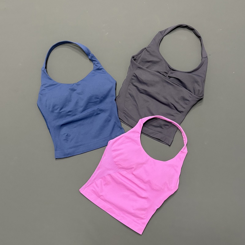 女性用ホルターネックスポーツトップ シームレスヨガタンクトッ - Yoga Strap Cotton のレビューと価格