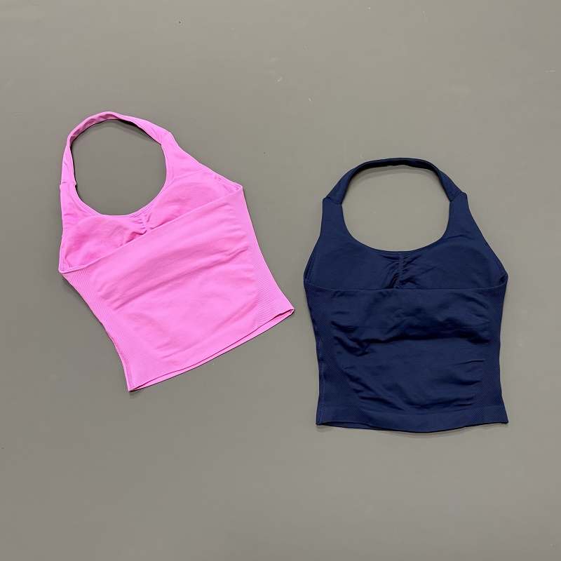 女性用ホルターネックスポーツトップ シームレスヨガタンクトッ - Yoga Strap Cotton のレビューと価格