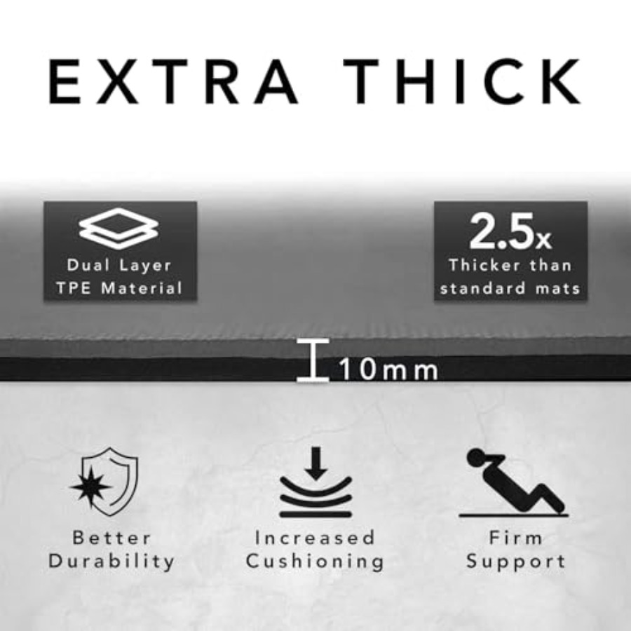 大型エクササイズマット 超厚10mm TPEワークアウトマッ - Pilates Yoga Mat Workout のレビューと価格