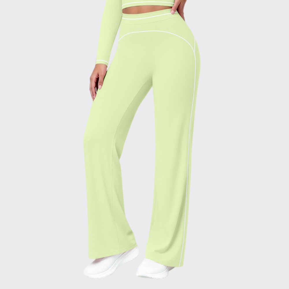 新しいハイウエストフレアパンツ女性のストレートレッグボトムス - Pilates Yoga Legging のレビューと価格