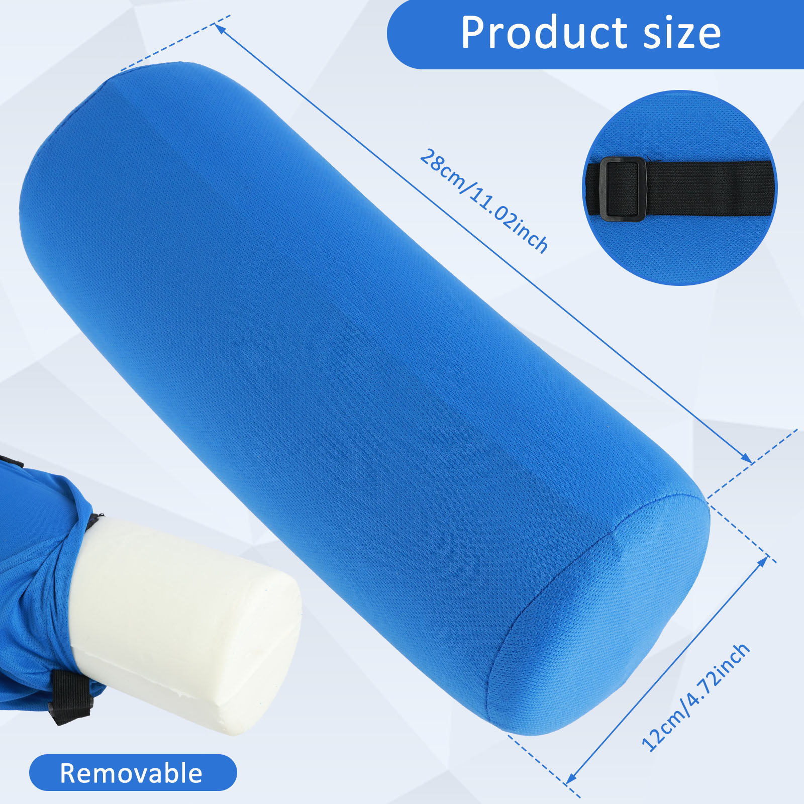 ラウンドランバーサポートロール低反発ロール枕、調節可能なゴム - Bolster Cushion Round のレビューと価格