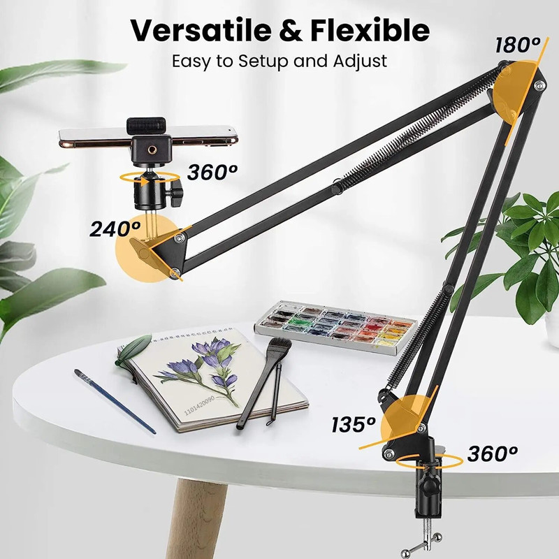 フレキシブルアーム三脚、スマホスタンド、テーブル折りたたみ式 - Inversion Table Fold のレビューと価格