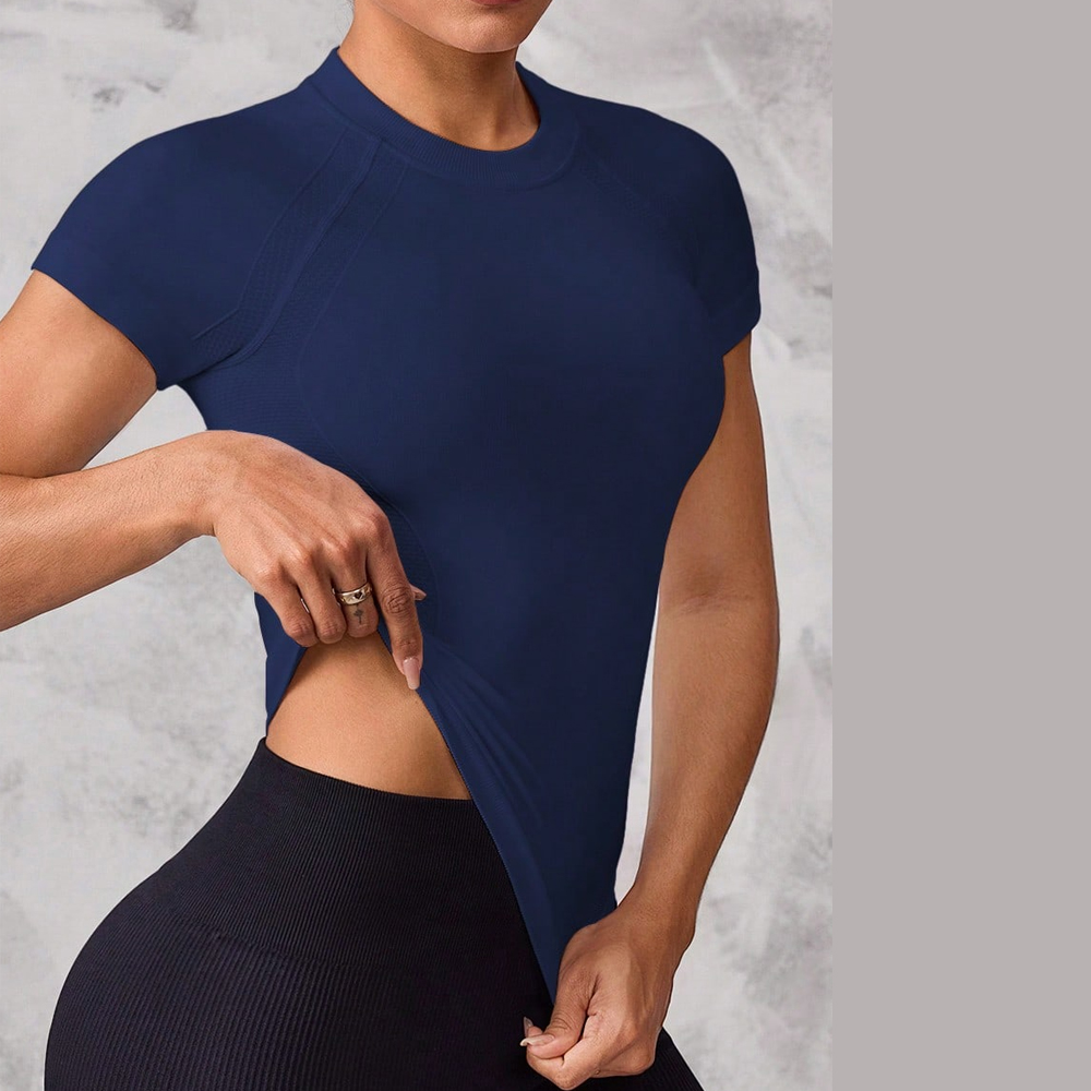 女性用半袖スポーツトップ、通気性と速乾性に優れた生地、ランニ - Yoga Strap Cotton のレビューと価格