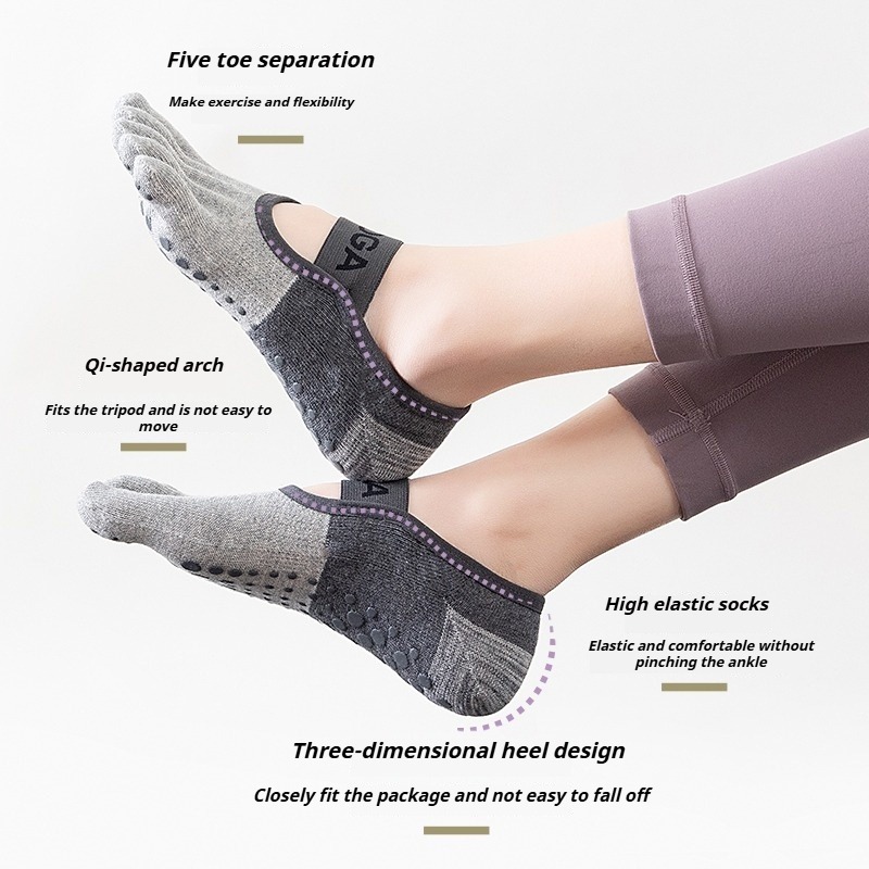プロのピラティス用滑り止め付き五本指アンクルソックス 女性用 - Pilates Yoga Origin のレビューと価格