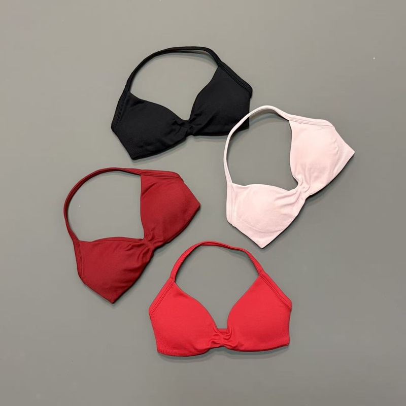 女性用ホルタースポーツブラ Vネックパッド入りヨガブラ 取り - Yoga Strap Cotton のレビューと価格