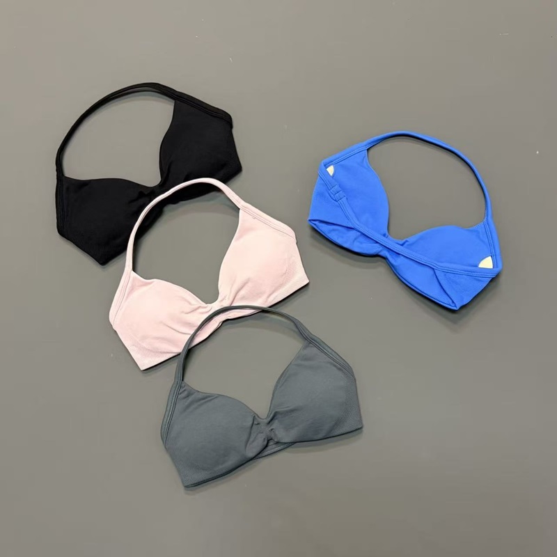 女性用ホルタースポーツブラ Vネックパッド入りヨガブラ 取り - Yoga Strap Cotton のレビューと価格