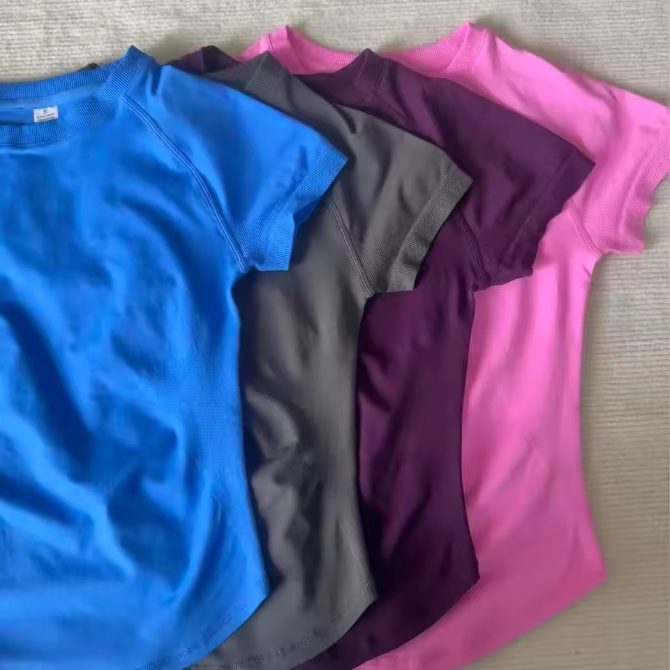 スポーツシャツ女性フィットネスインパクト半袖トップジムワーク - Yoga Strap Cotton のレビューと価格