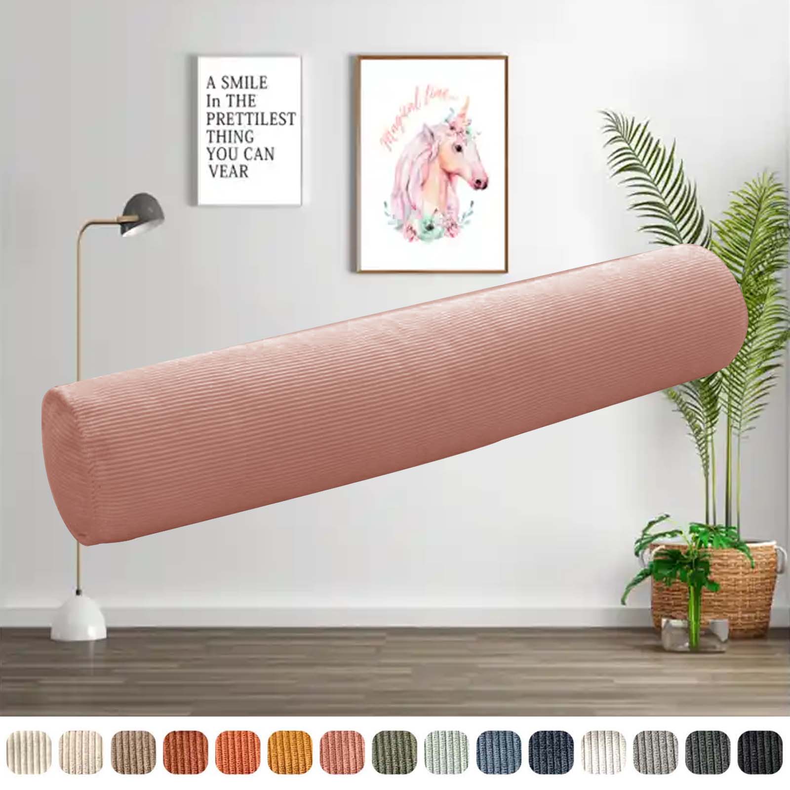 長方形の丸い枕、コーデュロイ製の円筒形ボルスター、ジッパー付 - Bolster Cushion Round のレビューと価格