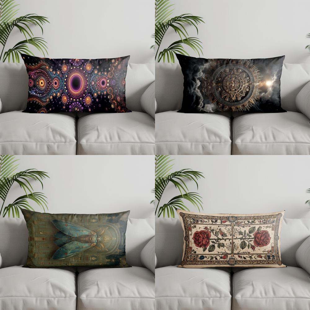 家の装飾カラフルな神秘的なラウンドパターン枕ソファ寝室車の枕 - Bolster Cushion Round のレビューと価格