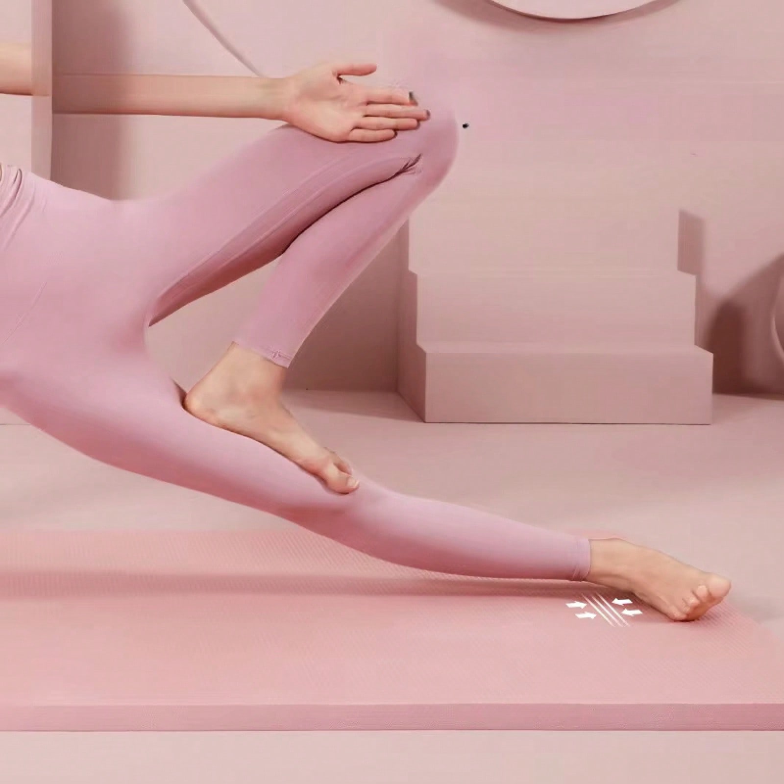 185*61CM ピンクの滑り止めヨガマットセット衝撃吸収快 - Pilates Yoga Mat Workout のレビューと価格