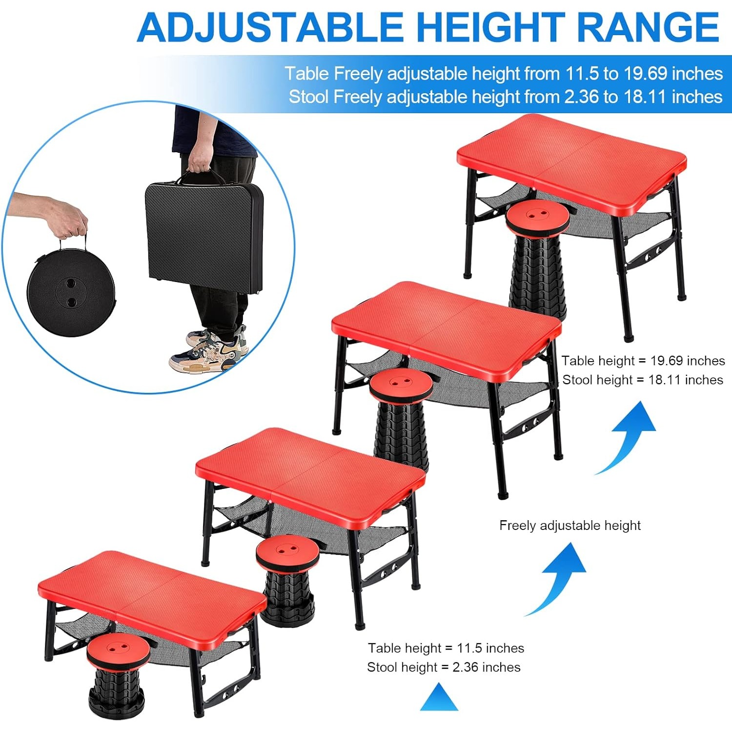格納式折りたたみテーブル & スツールセット ポータブル キ - Inversion Table Fold のレビューと価格